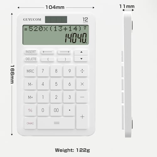 Calculatrice de bureau Guyucom avec enregistrement historique amélioré et fonction de suivi arrière, grand écran LCD cla