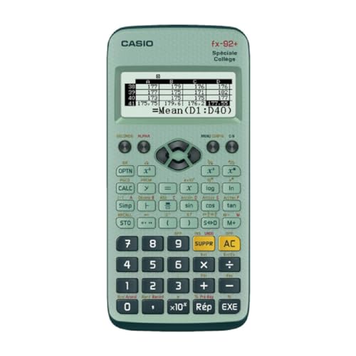 Casio Calculatrice FX 92+ pour Collégiens en Classe Études Scientifiques